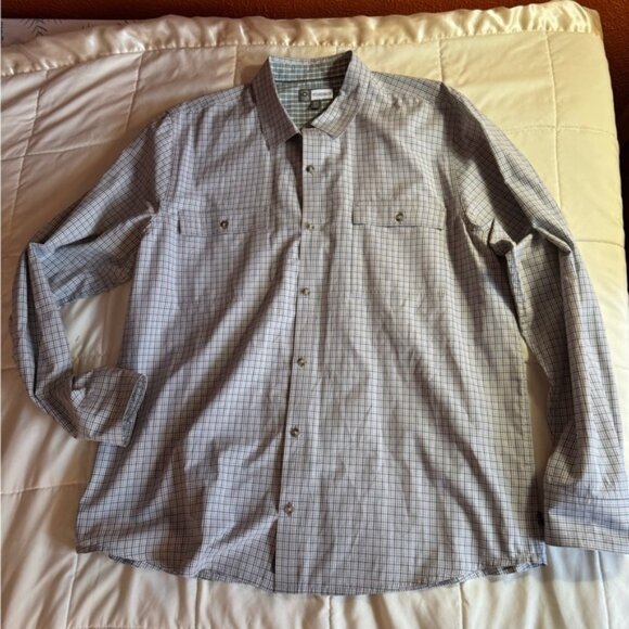 Men's Toad and Co. Plaid Long Sleeved Button Up Shirt, Blue Grey, Size XL - Picture 7 of 13